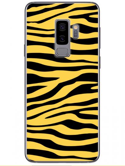 Samsung S9 Zebra Desen Sarı Telefon Kılıfı