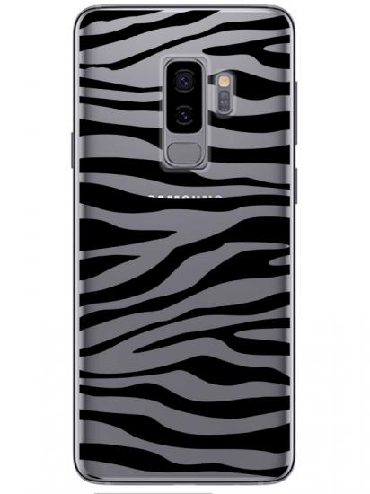 Samsung S9 Zebra Desen Şeffaf Telefon Kılıfı