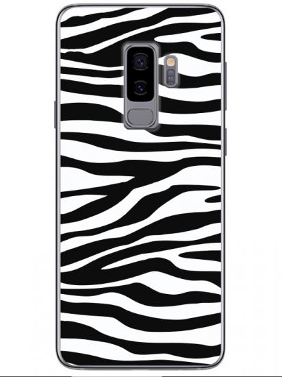 Samsung S9 Zebra Desen Siyah Telefon Kılıfı