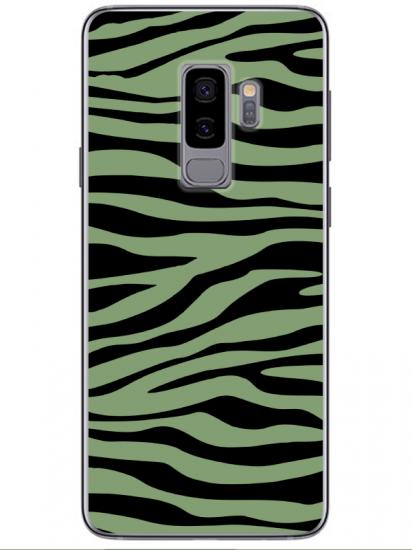 Samsung S9 Zebra Desen Yeşil Telefon Kılıfı