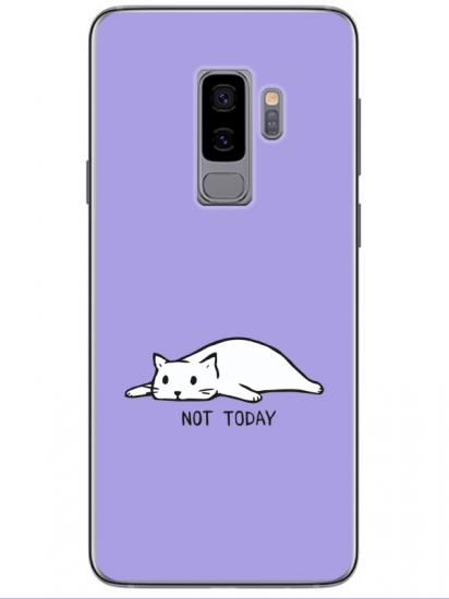 Samsung S9 Not Today Kedi Lila Telefon Kılıfı