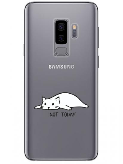 Samsung S9 Not Today Kedi Şeffaf Telefon Kılıfı