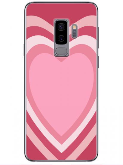 Samsung S9 Estetik Kalp Pembe Telefon Kılıfı