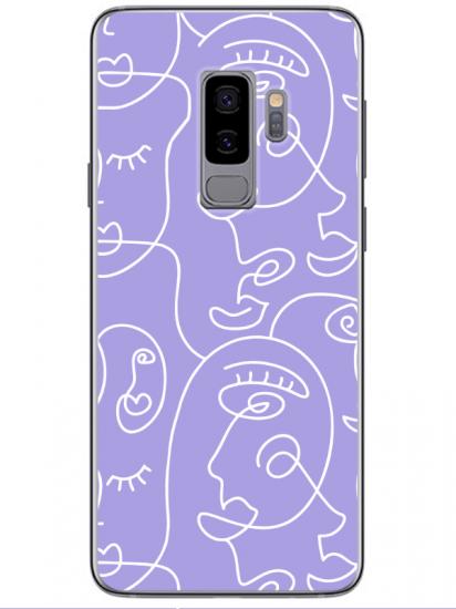 Samsung S9 Face Art Lila Telefon Kılıfı