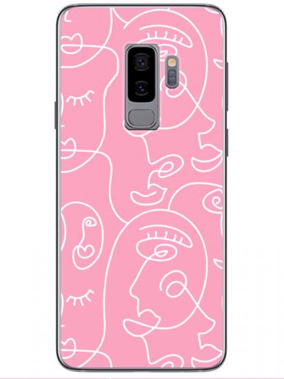 Samsung S9 Face Art Pembe Telefon Kılıfı