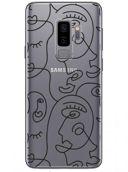 Samsung S9 Face Art Şeffaf Telefon Kılıfı