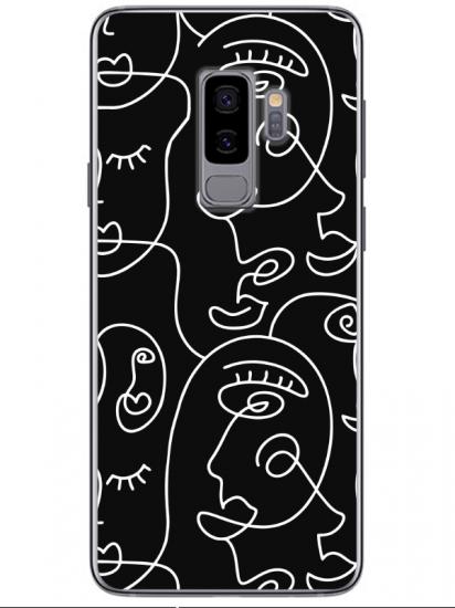 Samsung S9 Face Art Siyah Telefon Kılıfı