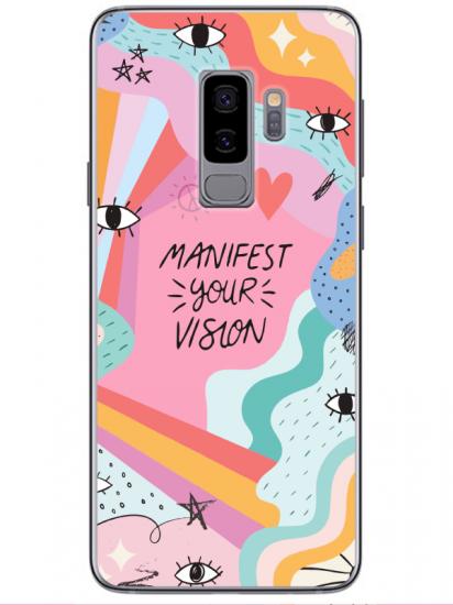 Samsung S9 Manifest Your Vision Pembe Telefon Kılıfı