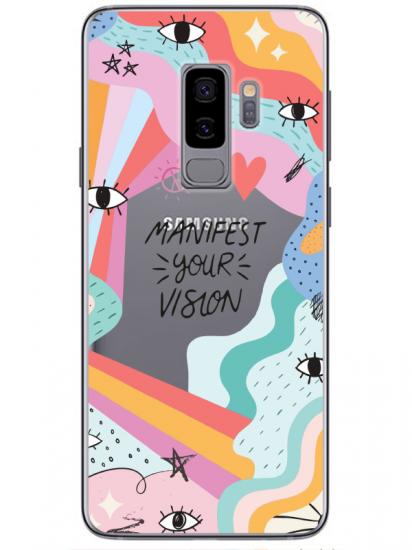 Samsung S9 Manifest Your Vision Şeffaf Telefon Kılıfı