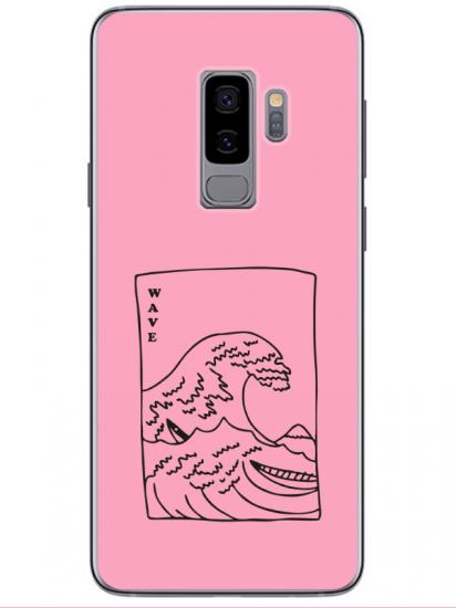 Samsung S9 Kanagawa Wave Pembe Telefon Kılıfı