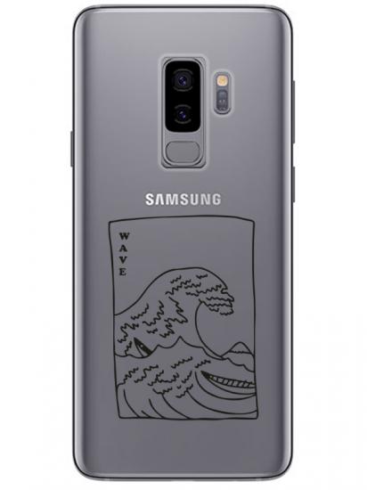 Samsung S9 Kanagawa Wave Şeffaf Telefon Kılıfı