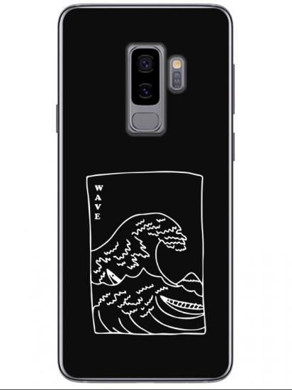 Samsung S9 Kanagawa Wave Siyah Telefon Kılıfı