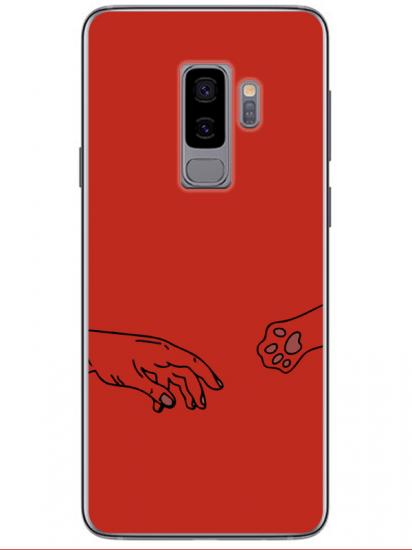 Samsung S9 Hand And Paw Kırmızı Telefon Kılıfı