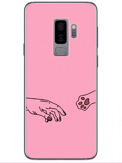 Samsung S9 Hand And Paw Pembe Telefon Kılıfı