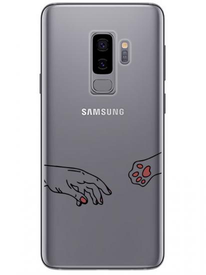 Samsung S9 Hand And Paw Şeffaf Telefon Kılıfı