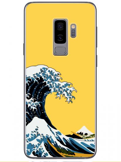 Samsung S9 Kanagawa Sarı Telefon Kılıfı