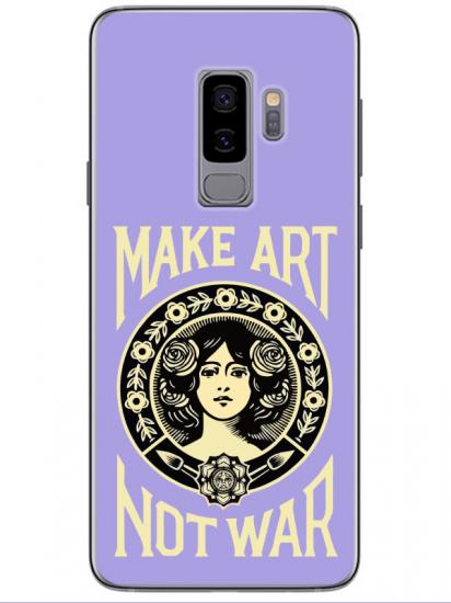 Samsung S9 Make Art Not War Lila Telefon Kılıfı