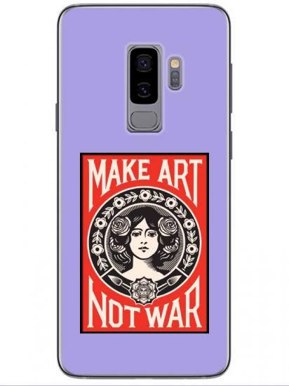 Samsung S9 Make Art Not War Lila Telefon Kılıfı