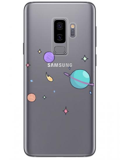 Samsung S9 Gezegen Tasarım Şeffaf Telefon Kılıfı