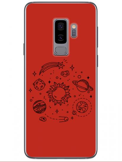 Samsung S9 Gezegen Kırmızı Telefon Kılıfı