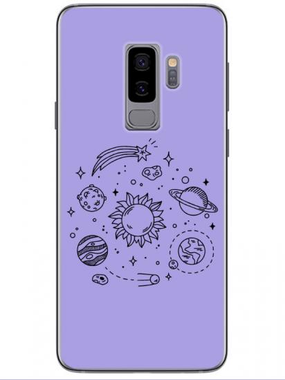 Samsung S9 Gezegen Lila Telefon Kılıfı