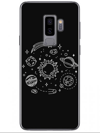 Samsung S9 Gezegen Siyah Telefon Kılıfı