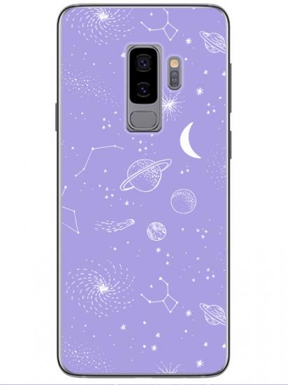 Samsung S9 Gezegenler Lila Telefon Kılıfı