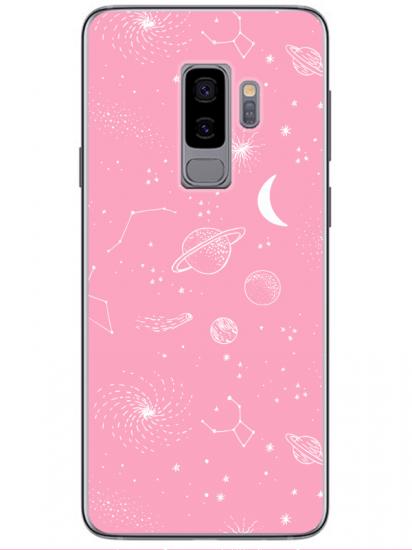 Samsung S9 Gezegenler Pembe Telefon Kılıfı