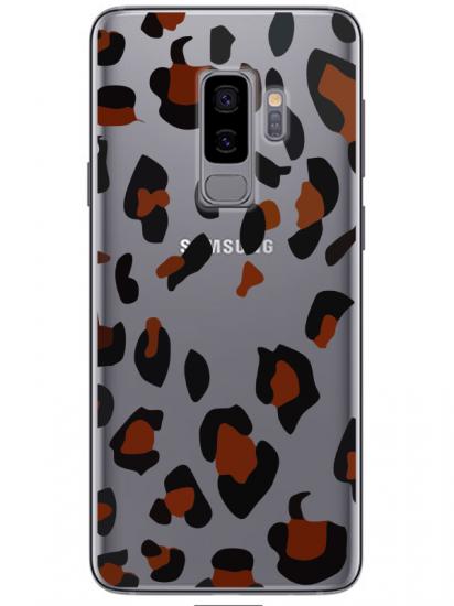 Samsung S9 Plus Leopar Desen Şeffaf Telefon Kılıfı