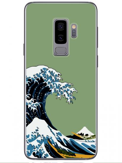 Samsung S9 Plus Kanagawa Yeşil Telefon Kılıfı