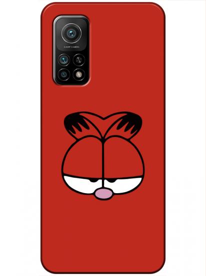 Xiaomi Mi 10T Garfield Kırmızı Telefon Kılıfı