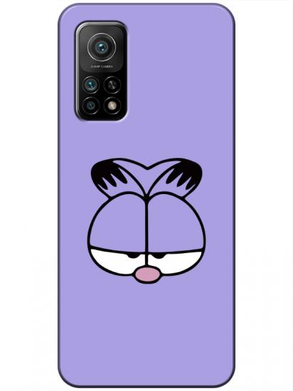 Xiaomi Mi 10T Garfield Lila Telefon Kılıfı