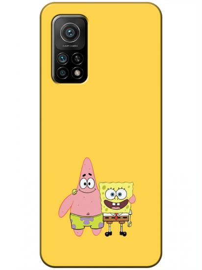 Xiaomi Mi 10T Sünger Bob Ve Patrickstar Sarı Telefon Kılıfı