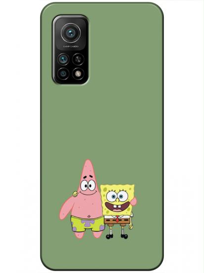 Xiaomi Mi 10T Sünger Bob Ve Patrickstar Yeşil Telefon Kılıfı