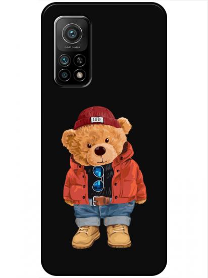 Xiaomi Mi 10T Teddy Bear Siyah Telefon Kılıfı