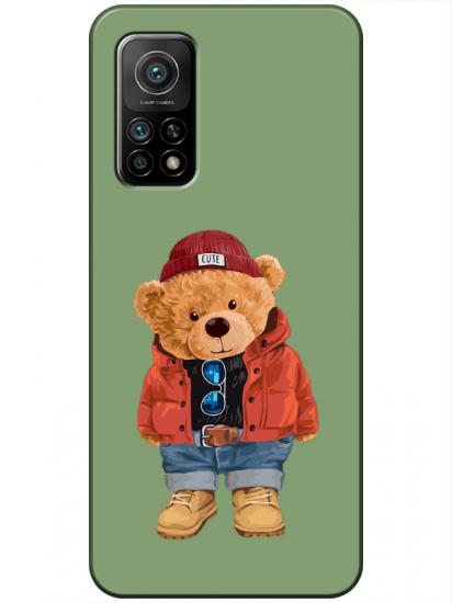 Xiaomi Mi 10T Teddy Bear Yeşil Telefon Kılıfı