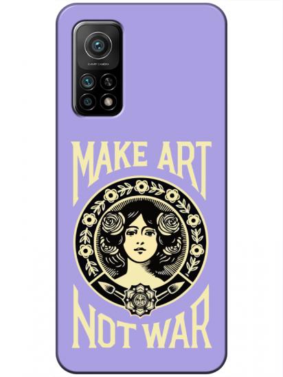 Xiaomi Mi 10T Make Art Not War Lila Telefon Kılıfı