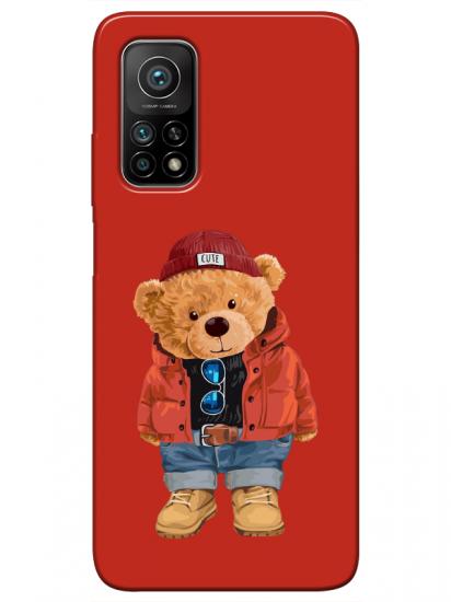 Xiaomi Mi 10T Pro Teddy Bear Kırmızı Telefon Kılıfı