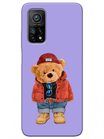 Xiaomi Mi 10T Pro Teddy Bear Lila Telefon Kılıfı