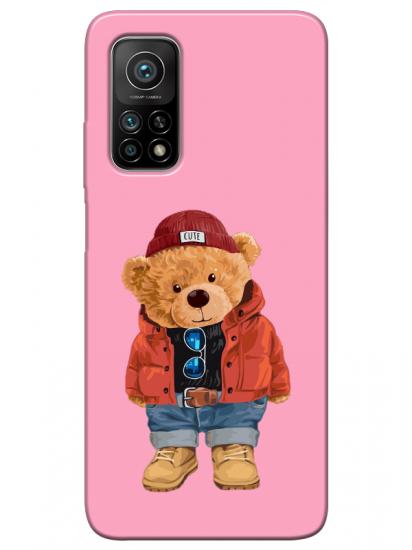 Xiaomi Mi 10T Pro Teddy Bear Pembe Telefon Kılıfı