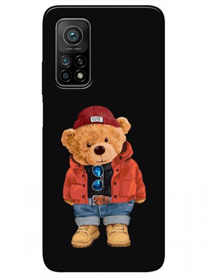 Xiaomi Mi 10T Pro Teddy Bear Siyah Telefon Kılıfı