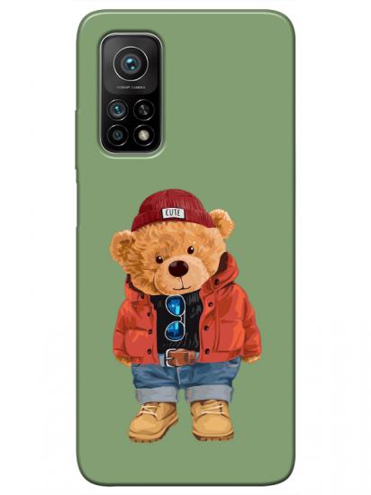 Xiaomi Mi 10T Pro Teddy Bear Yeşil Telefon Kılıfı