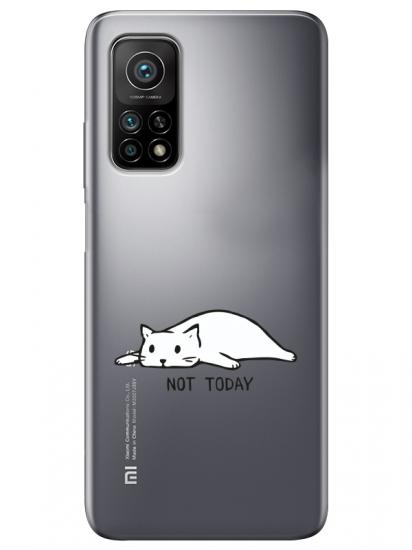 Xiaomi Mi 10T Pro Not Today Kedi Şeffaf Telefon Kılıfı