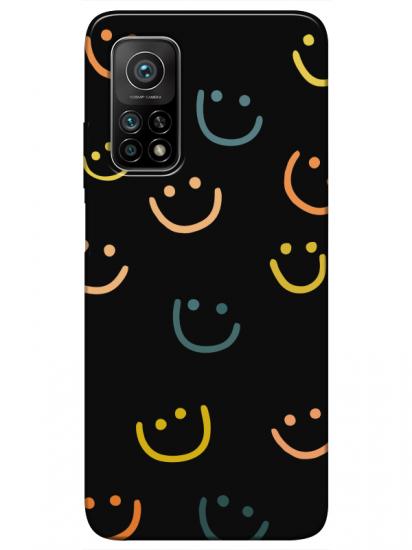 Xiaomi Mi 10T Pro Emoji Gülen Yüz Siyah Telefon Kılıfı