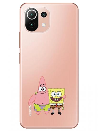 Xiaomi Mi 11 Sünger Bob Ve Patrickstar Şeffaf Telefon Kılıfı