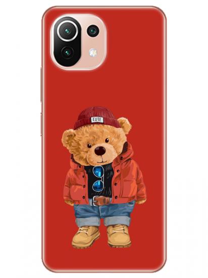 Xiaomi Mi 11 Teddy Bear Kırmızı Telefon Kılıfı