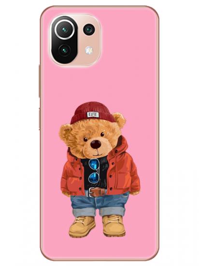 Xiaomi Mi 11 Teddy Bear Pembe Telefon Kılıfı