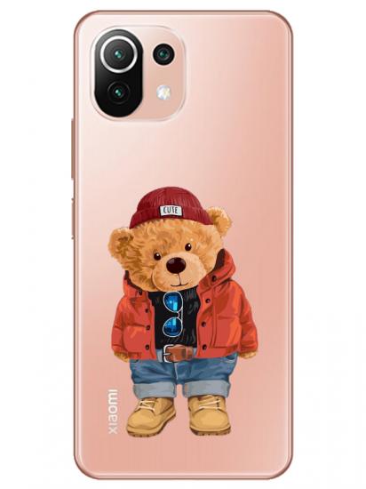 Xiaomi Mi 11 Teddy Bear Şeffaf Telefon Kılıfı