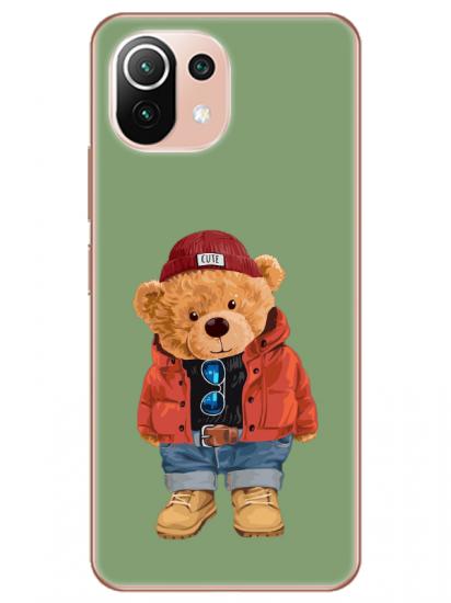 Xiaomi Mi 11 Teddy Bear Yeşil Telefon Kılıfı