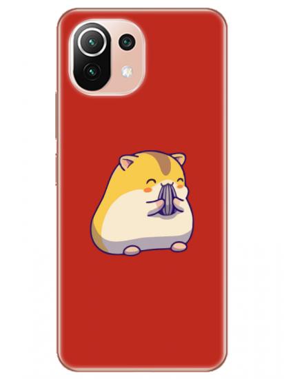 Xiaomi Mi 11 Sevimli Hamster Kırmızı Telefon Kılıfı